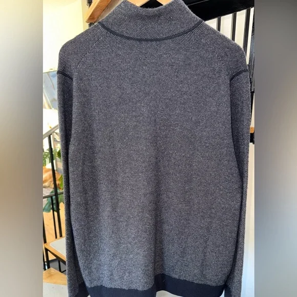 Vince Bird's Eye Wool & Cashmere Quarter Zip Sweater Size XL - Picture 2 of 7